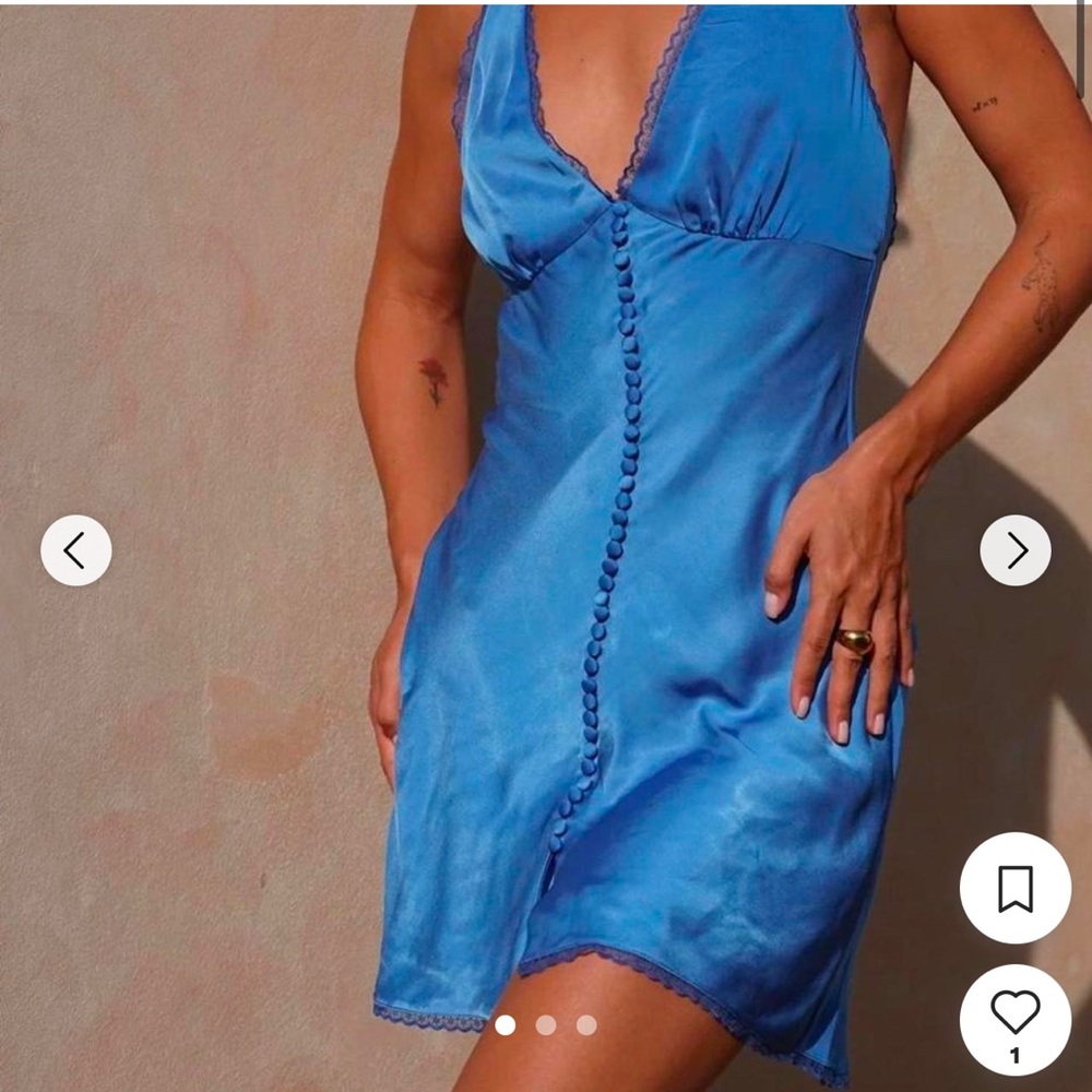 Elegant Blue Satin Dress